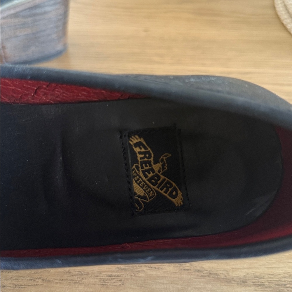Freebird Blue and Brown Textured Loafers - Picture 2 of 3